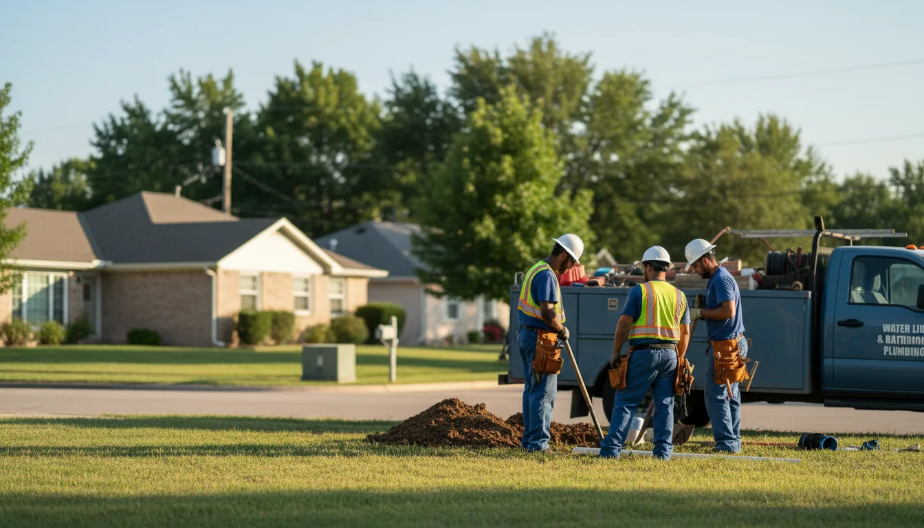 Residential water line and bathroom plumbing service in College Corner, OH